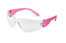 Girlzgear Small Pink Safety Glasses, Clear or Pink Lens